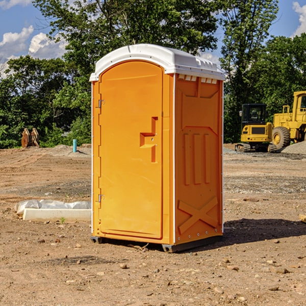 how often are the portable toilets cleaned and serviced during a rental period in Kamrar Iowa